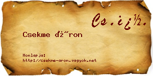 Csekme Áron névjegykártya